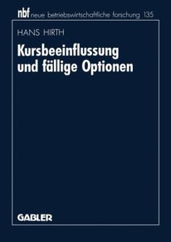 Paperback Kursbeeinflussung Und Fällige Optionen [German] Book