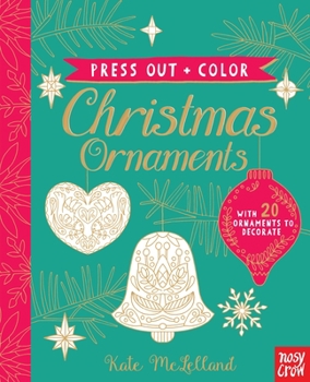 Hardcover Press Out and Color: Christmas Ornaments Book