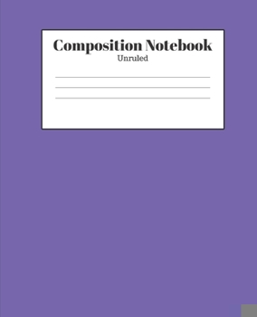 Paperback Composition Notebook - Unruled: Purple Lined School Journal for Children Kids Girls Boys Teens Book