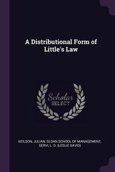 Paperback A Distributional Form of Little's Law Book