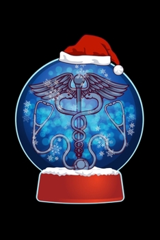 Notebook : Christmas Snow Globe Medical Doctor Nurse Physician Winter Black Lined Journal Writing Diary - 120 Pages 6 X 9