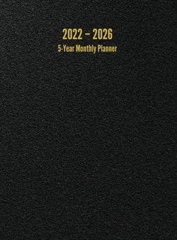 Hardcover 2022 - 2026 5-Year Monthly Planner: 60-Month Calendar (Black) - Large Book