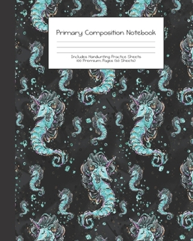 Paperback Primary Composition Notebook: Audrey Mermaids -Grades K-2 - Handwriting Practice Paper-Primary Ruled With Dotted Midline - 100 Pgs 50 Sheets - Premi Book