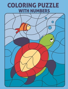 Paperback Coloring Puzzle With Numbers: Color By Number For Kids - Sea Life - Jungle Animals - Flowers Book