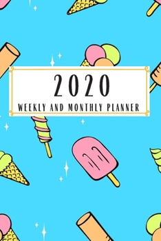 Paperback 2020 Weekly And Monthly Planner: Kawaii Planner Lesson Student Study Teacher Plan book Peace Happy Productivity Stress Management Time Agenda Diary Jo Book