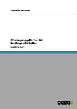 Paperback Offenlegungspflichten für Kapitalgesellschaften [German] Book