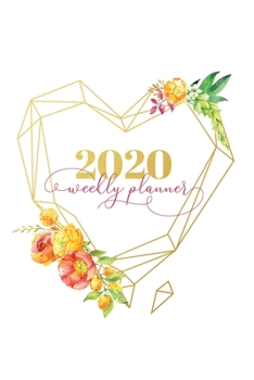 Paperback 2020 Weekly Planner: Daily Agenda and Organizer - Simple Dated Week and Monthly Calendar with Notes Pages - Bohemian White, Gold and Blush Book