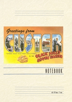 Paperback Vintage Lined Notebook Greetings from Custer in the Black Hills Book