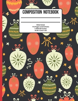 Composition Notebook Wide Ruled: Christmas 110 Pages