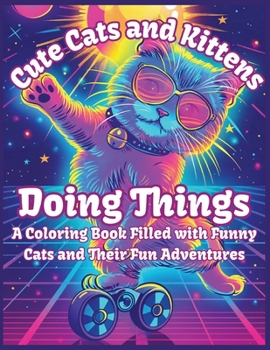 Paperback Cute Cats and Kittens Doing Things: A Coloring Book Filled with Funny Cats and Their Fun Adventures Book