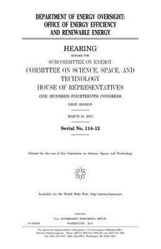Department of Energy Oversight: Office of Energy Efficiency and Renewable Energy