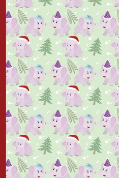 Paperback Blank Lined Notebook Journal For Christmas: Medium Ruled Book for Children, Teens and Adults - Cute Christmas Elephant Book