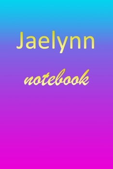 Jaelynn: Blank Notebook | Wide Ruled Lined Paper Notepad | Writing Pad Practice Journal | Custom Personalized First Name Initial J Blue Purple Gold  | ... Homeschool & University Organizer Daybook