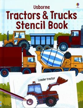 Board book Usborne Tractors & Trucks Stencil Book