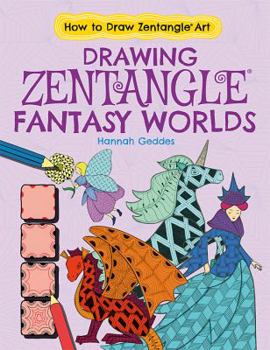 Library Binding Drawing Zentangle(r) Fantasy Worlds Book