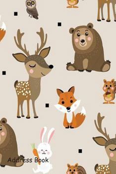 Paperback Address Book: Include Alphabetical Index with Cute Forest Animal Seamless Cover Book