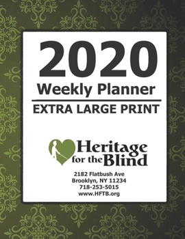 Paperback 2020 Extra Large Print Weekly Planner Book