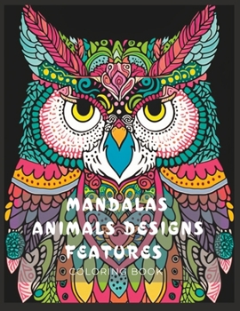 Paperback Stress Relief Coloring Book Adult Coloring Book with Mandalas Animals Designs Features Book