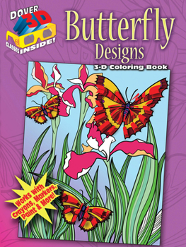 Paperback 3-D Coloring Book -- Butterfly Designs Book