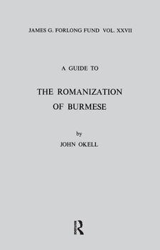 Hardcover A Guide to the Romanization of Burmese Book