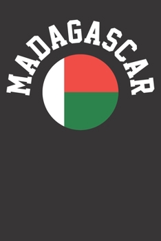 Paperback Notebook: Madagascar Shirt National Team Pride Country Flag Dot Grid 6x9 120 Pages Book