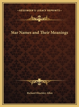 Hardcover Star Names and Their Meanings Book