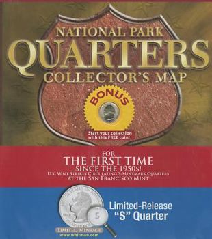 National Park Quarters Collector Map 2010-2021 W/ 's' Mint Coin