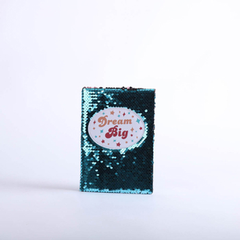 Dream Big | Turquoise - Pink Reversible Sequin Journal for Girls | Hardcover 160 Lined Journal for Teenage Girl | Cute Notebook Diary for Teen Girls | Daily Writing Notebook School Supplies