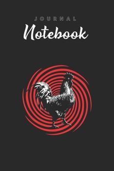 Journal Notebook: Chicken Hypnotic Trance Spiral Rooster Funny Graphic Spitural Blank Pages Rule Lined Journal Notebook with Black Cover Size 6in x ... Pages for Kids or Men and Women to Write in