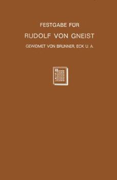 Paperback Festgabe Für Rudolf Von Gneist Zum Doktorjubiläum Am XX. November MDCCCLXXXVIII [German] Book