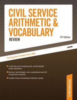 Paperback Civil Service Arithmetic & Vocabulary Review Book