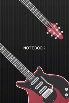 Paperback Notebook: Black&Red Guitar Guitar Blank Lined Journal To Write In - Guitarist And Guitar Lover Gift Ideas For Men, Kids & Teens Book