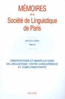 Paperback Observations Et Manipulations En Linguistique: Entre Concurrence Et Complementarite [French] Book