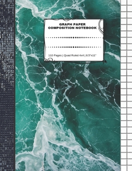Graph Paper Composition Notebook: 110 Pages | Quad Ruled 4x4 | 8.5" x 11": Marble Large Notebook with Grid Paper | Math Notebook For Students
