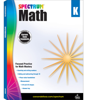 Paperback Spectrum Math Workbook, Grade K: Volume 1 Book