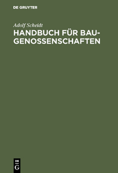 Hardcover Handbuch für Baugenossenschaften [German] Book