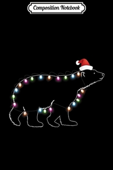 Composition Notebook: Santa Polar bear Christmas color led light Xmas Polar bear  Journal/Notebook Blank Lined Ruled 6x9 100 Pages