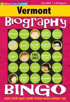 Hardcover Vermont Biography Bingo Book