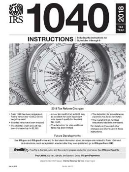Paperback IRS Form 1040 Instructions - Tax year 2018 (Form 1040 included) Book