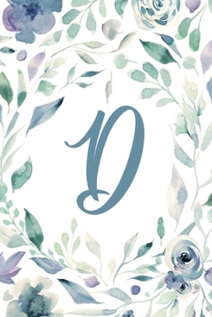 D: Light Purple Floral 6”x9” Lined Notebook (Light Purple Floral 6”x9” Alphabet Series - Letter D)