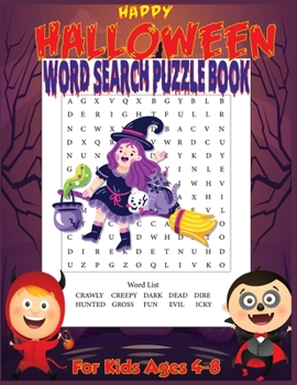 Happy Halloween Word Search Puzzle Book for Kids Ages 4-8: 70 Word Search Activities for Kids