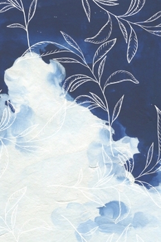 Notebook: 150 Thin-Lined Pages, Great for Students, Teachers, Professors, Dreamers, and Anyone Who Writes, White Sketched Leaves on Ombre Blue Cover