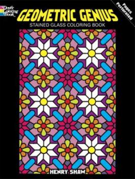 Paperback Geometric Genius Stained Glass Coloring Book