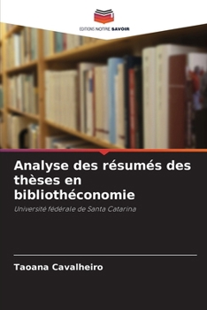 Paperback Analyse des résumés des thèses en bibliothéconomie [French] Book