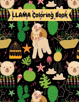 Paperback Llama Coloring Book: Coloring Book for Kids Ages from 3 years old- Children's Drawing Book- Activity Book for Girls- 1 page to write and 1 [Large Print] Book