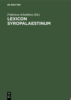 Hardcover Lexicon Syropalaestinum [Latin] Book