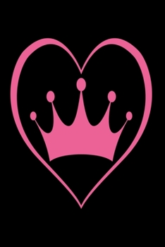 Crown with heart black Version: Notebook graph paper 120 pages 6x9 perfect as math book, sketchbook, workbook and diary for girls and women