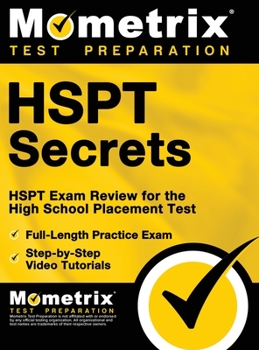 Hardcover HSPT Secrets, Study Guide: HSPT Exam Review for the High School Placement Test Book