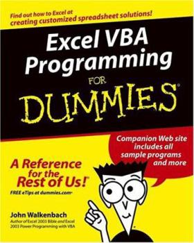Paperback Excel VBA Programming for Dummies Book
