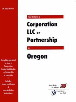 Paperback How to Form a Corporation LLC or Partnership in Oregon Book